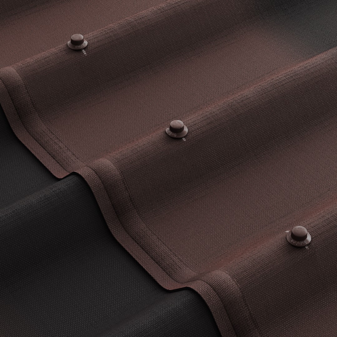 Черепица Ондулин коричневая