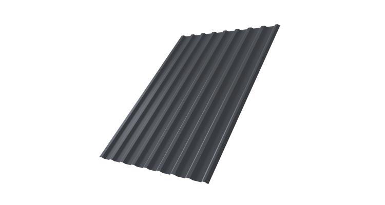 Профнастил С20R 0,5 Rooftop Бархат RAL 7024 мокрый асфальт