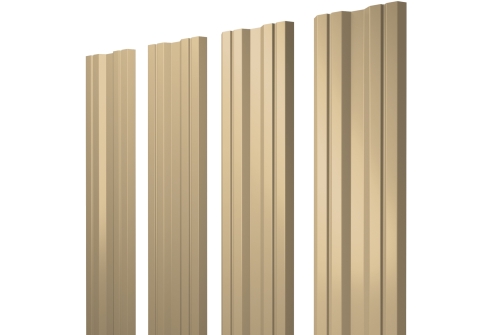 Штакетник Twin с прямым резом 0.45 PE RAL 1014 слоновая кость