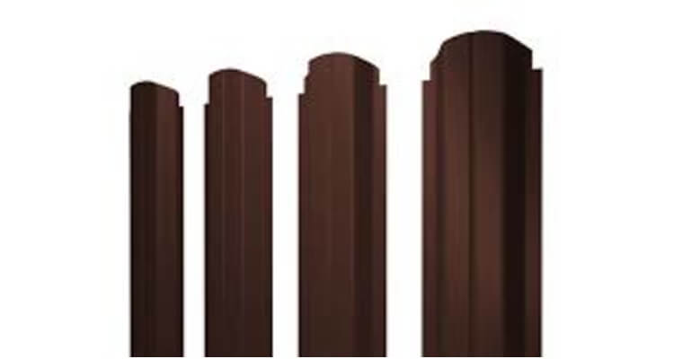 Штакетник П-образный B фигурный 0,4 PE RAL 8017 шоколад