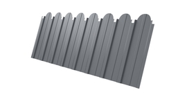 Профнастил С10A фигурный 0,45 PE RAL 9006 бело-алюминиевый