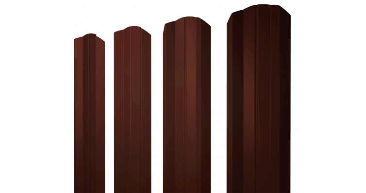 Штакетник М-образный А фигурный 0,5 Satin RR 32 темно-коричневый