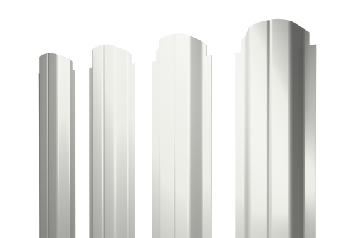 Штакетник П-образный A фигурный 0,5 Satin RAL 9003 сигнальный белый