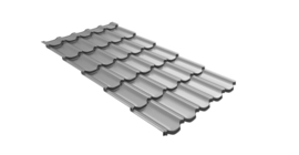 Металлочерепица  квинта плюс Grand Line c 3D резом 0,45 Drap TX RAL 7004 сигнальный серый