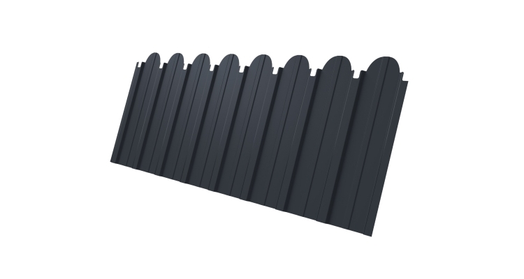 Профнастил C10A фигурный 0,45 Drap-double TX RAL 7024 мокрый асфальт