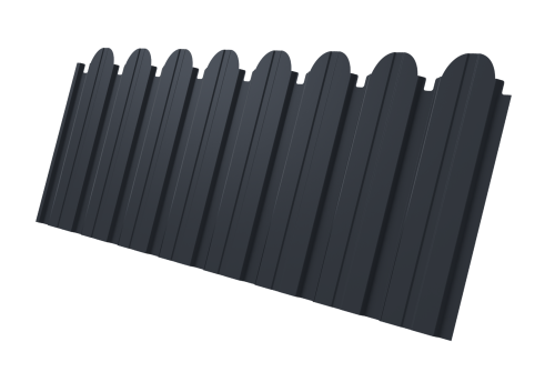 Профнастил C10B фигурный 0.45 Drap TwinColor RAL 7024 мокрый асфальт