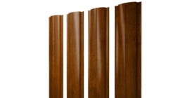 Штакетник Полукруглый Slim с прямым резом 0.4 Print Premium Golden Wood Intense FTC