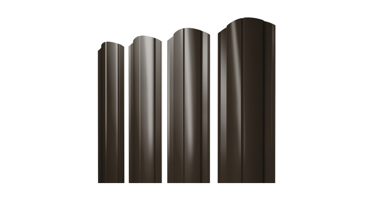 Штакетник Круглый фигурный 0,45 Drap TR RAL RR 32 темно-коричневый