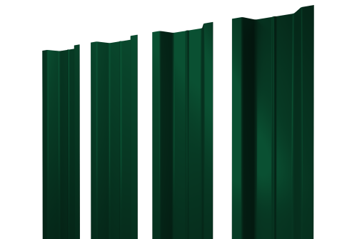 Штакетник П-образный В с прямым резом 0,5 Satin RAL 6005 зеленый мох