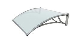 Козырек Krovent из поликарбоната 1500х930х280 серебристый (серебристый кронштейн)