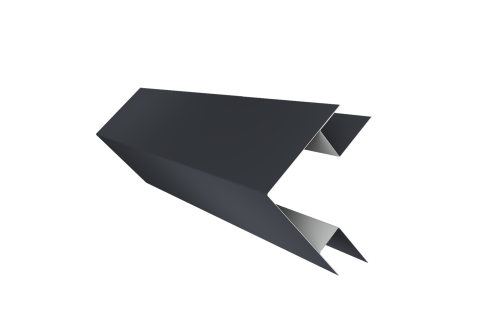 Планка угла внешнего сложного Блок-хаус new 0,5 Drap TX RAL 7024 мокрый асфальт (2м)