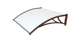 Козырек Krovent из поликарбоната 1200х930х280 молочный (коричневый кронштейн)