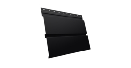 Софит металлический Квадро Брус без перфорации 0,5 Satin Matt с пленкой RAL 9005 черный