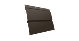 Софит металлический Квадро Брус без перфорации 0,5 Drap TX с пленкой RR 32 темно-коричневый