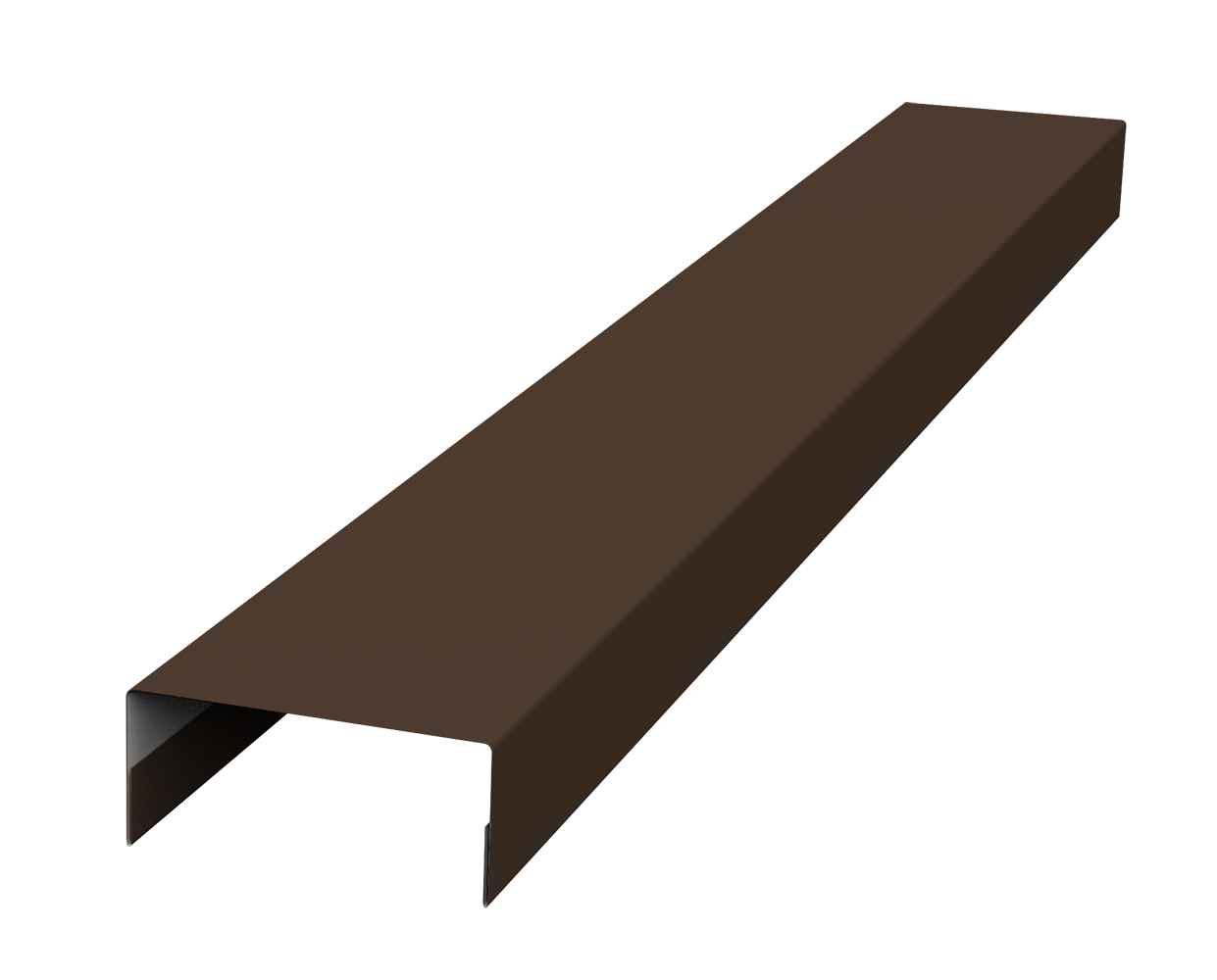 Ламель лицевая 125 забора жалюзи Texas стартовая/финишная для калиток и ворот 0.45 Drap с пленкой RAL 8017 шоколад