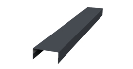 Ламель лицевая 125 забора жалюзи Texas стартовая/финишная для калиток и ворот 0.5 Drap с пленкой RAL 7024 мокрый асфальт