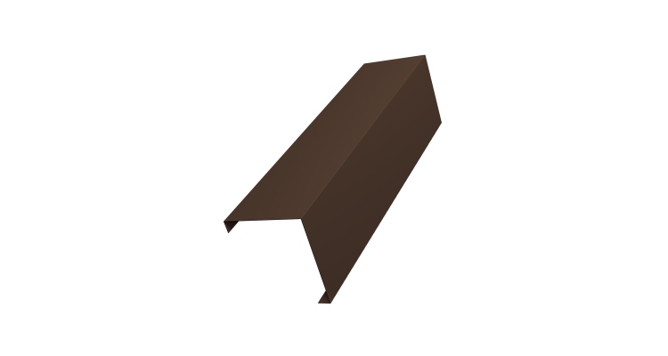 Декоративная накладка на столб универсальная угловая 62х55 для забора жалюзи 0,45 Drap TwinColor RAL 8017 шоколад (2м)