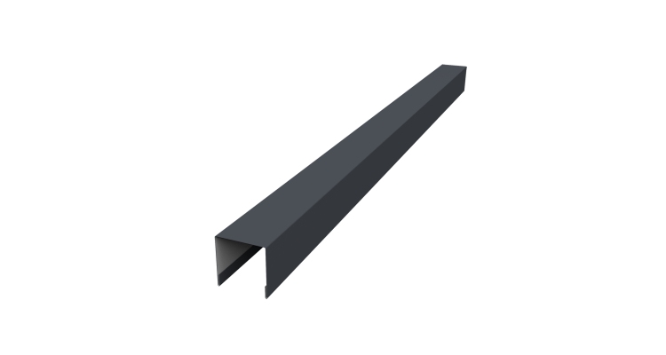 Планка вертикальная лицевая для забора жалюзи Palermo 0,5 PurPro RAL 7024 мокрый асфальт (2м)