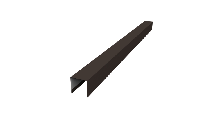 Планка вертикальная лицевая для забора жалюзи Palermo 0,5 Drap RR 32 темно-коричневый (2м)