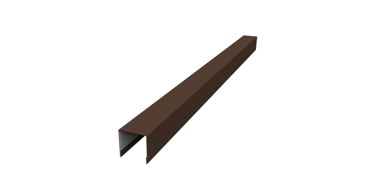 Планка вертикальная лицевая для забора жалюзи Palermo 0,5 Satin RAL 8017 шоколад (2м)