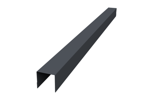 Планка вертикальная обратная для забора жалюзи Palermo 0,45 PE-Double RAL 7024 мокрый асфальт (1,8м)