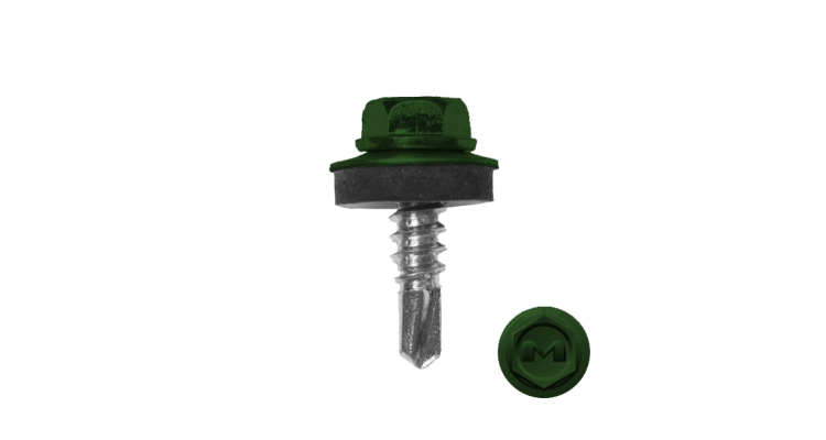 Саморез по металлу Daxmer 5,5х19 RAL 6002 (250) сверло №3