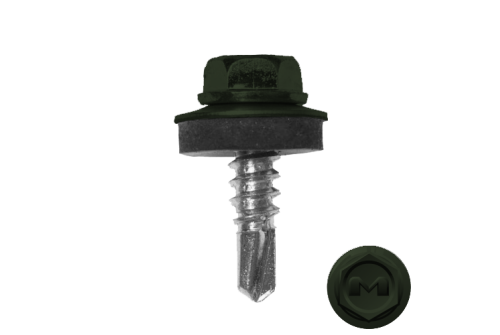 Саморез по металлу Daxmer 5,5х19 RAL 6020 (250) сверло №3