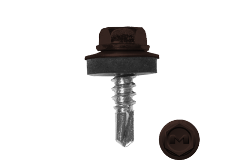 Саморез по металлу Daxmer 5,5х19 RAL 8017 (250) сверло №3