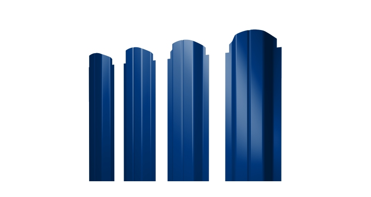 Штакетник П-образный А фигурный 0,45 PE RAL 5002 ультрамариново-синий